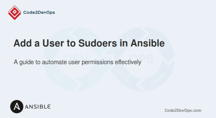 How to Add a User to Sudoers in Ansible